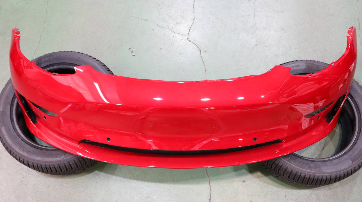 TESLA Model3 テスラ モデル3 純正フロントバンパー レッド 美品(外装 