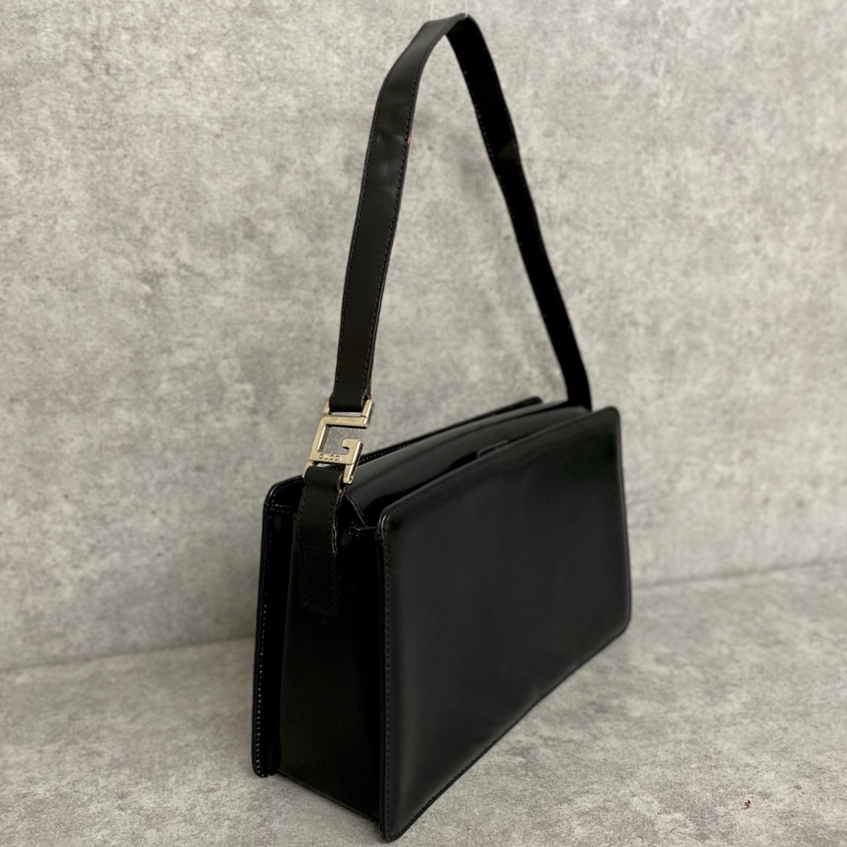 1円 美品 極上 GUCCI グッチ オールドグッチ GG金具 最高級レザー 内側 