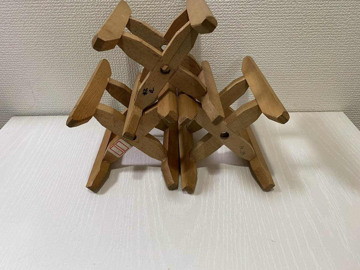 ビンテージレトロ】 木製 糸巻き 3個set 昭和レトロ/アンティーク/飾台 