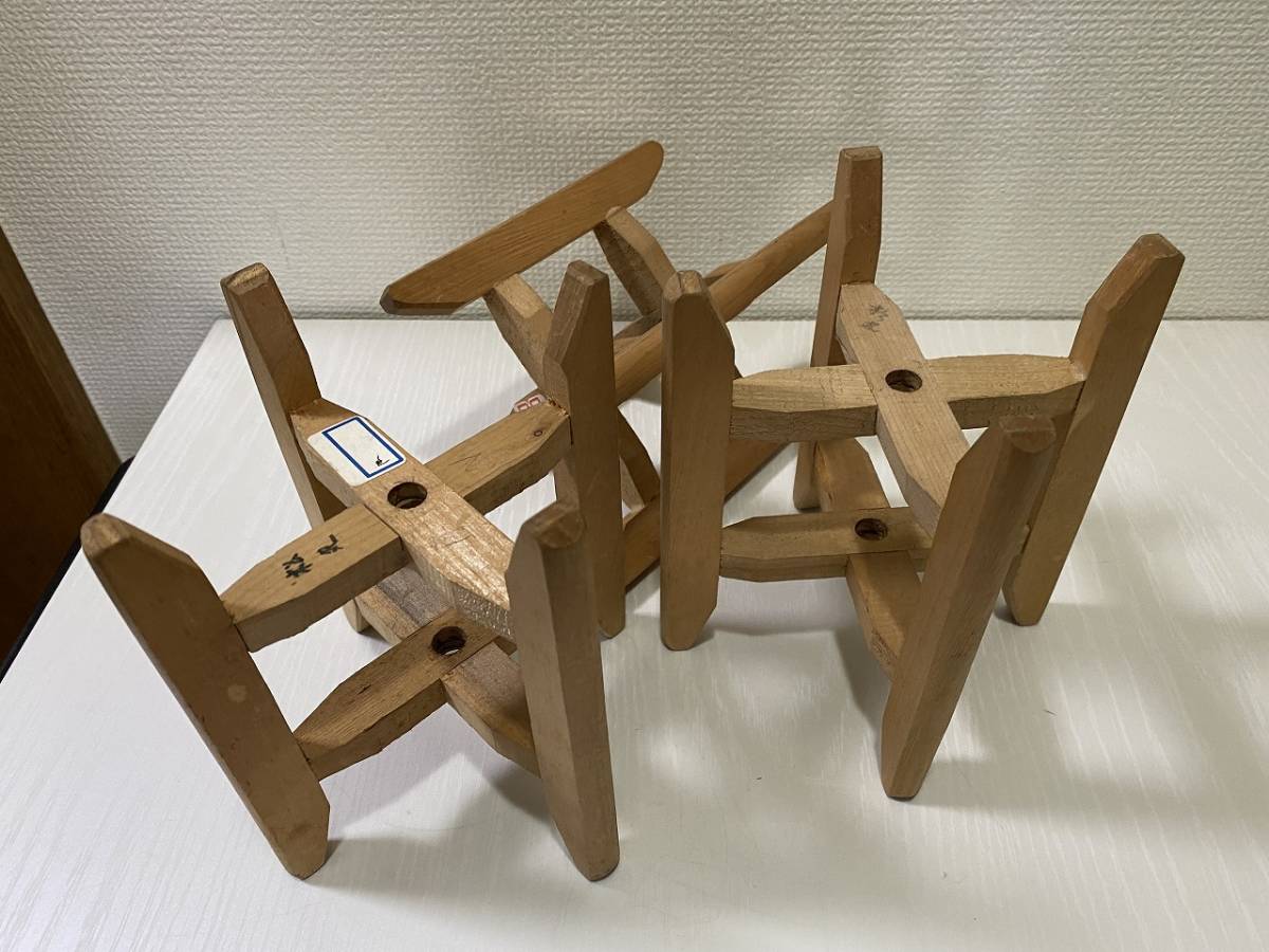 ビンテージレトロ】 木製 糸巻き 3個set 昭和レトロ/アンティーク/飾台 