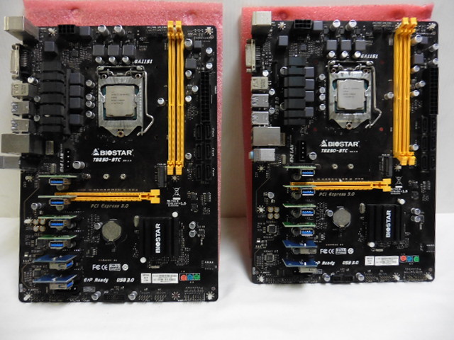 ジャンク　TB250-BTC PRO CPU メモリ8GB BIOSTAR TB250-BTC ボード2枚CPU付き ジャンク扱い TB250-BTC BIOSTAR
