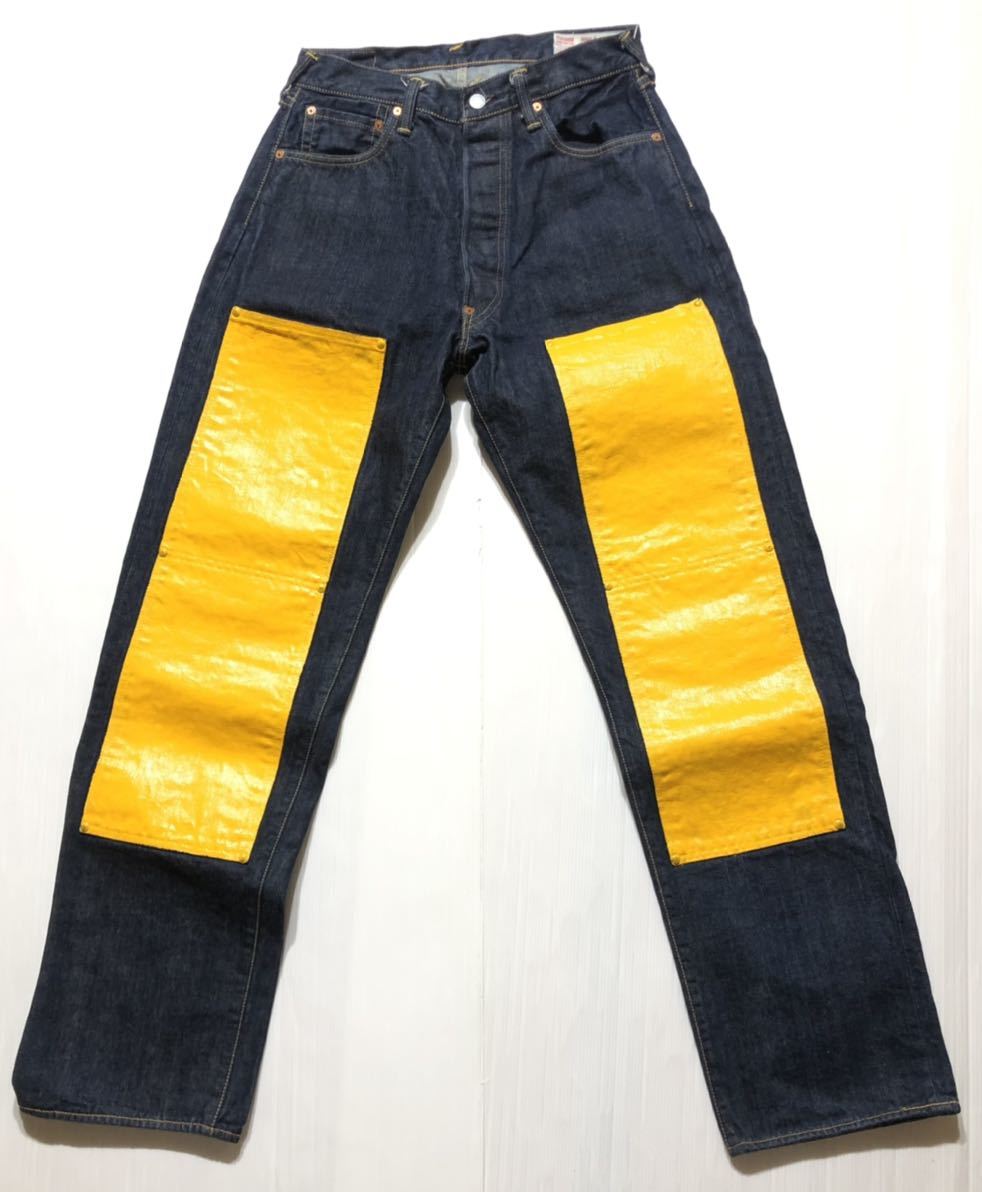 □ EVISU エヴィス □ LOT2013 NO2 シンチバックベルト付 黄色ペイント