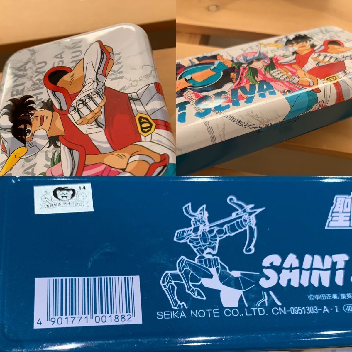 未使用品 当時物 聖闘士星矢 筆箱 ペンケース 缶ペン カンペン 文房具