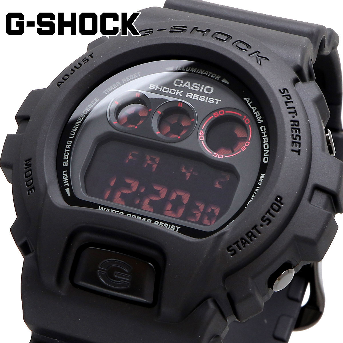 送料無料 新品 腕時計 CASIO カシオ G-SHOCK 海外モデル MAT BLACK RED EYE マットブラック レッドアイ DW-6900MS-1