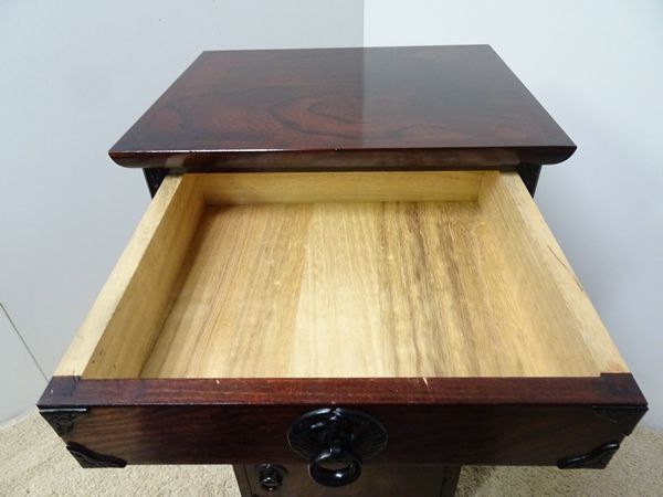 伝統工芸品 岩谷堂箪笥 電話台 飾り台 収納棚 巾38 焼印 民芸家具