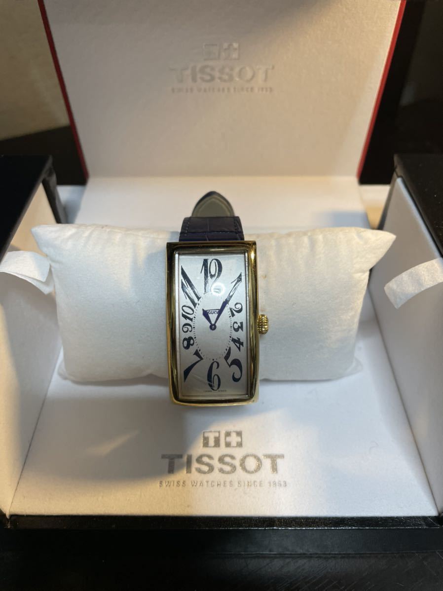 稼働品 TISSOT ティソ メンズ腕時計 クォーツ バナナウォッチ レクタン 