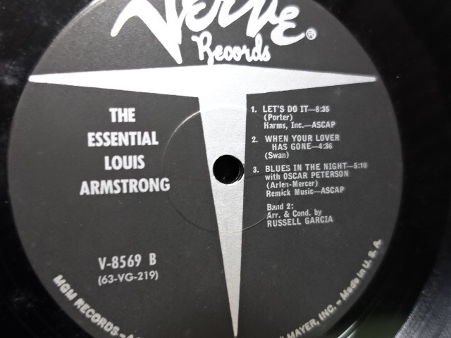 US盤！ ルイ・アームストロング／The Essential Louis Armstrong／Verve／V-8569／モノラル／サッチモ作品は相場上昇中！_4