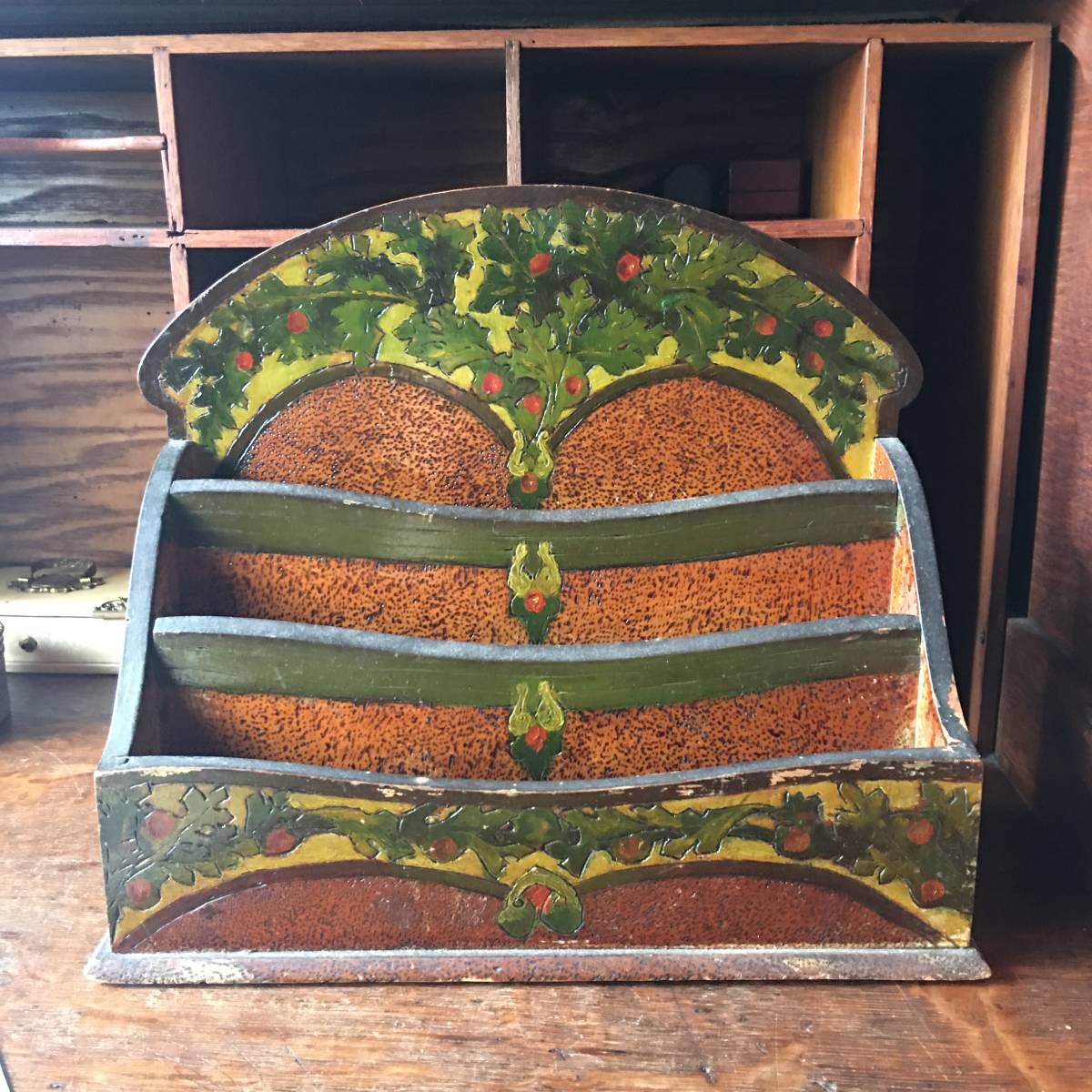 【アンティーク】アールヌーボー レターホルダー アンティーク】アールヌーボー レターホルダー アンティークフランス