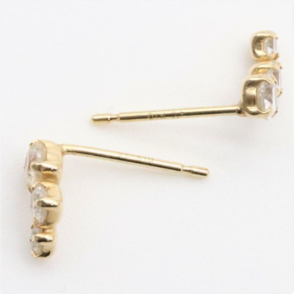 4℃ 2WAY ピアス K10 クリアストーン ゴールド ドロップ ヨンドシー 
