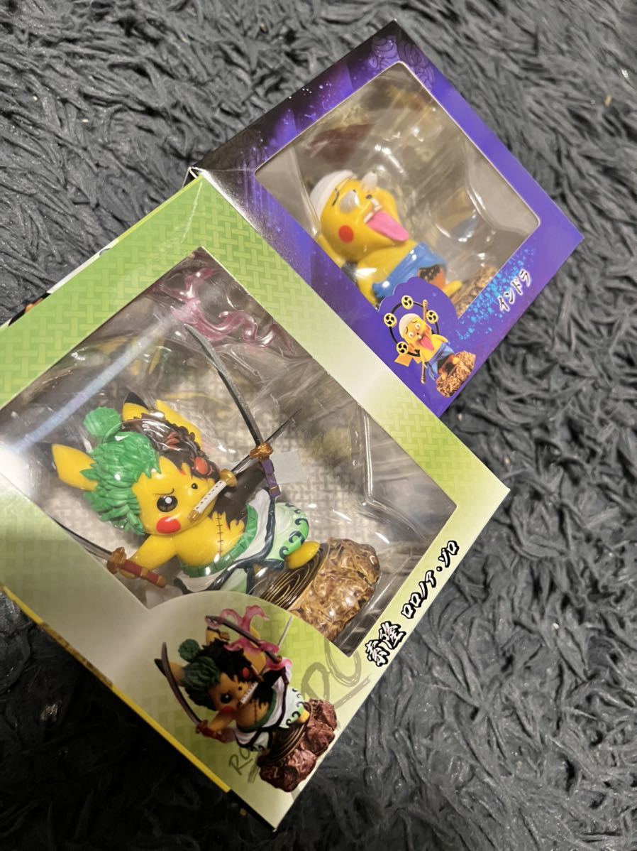 vcosピカチュウ ワンピースセット ピカチュウ エネル ゾロ 面白い フィギュア ワンピース ポケモン