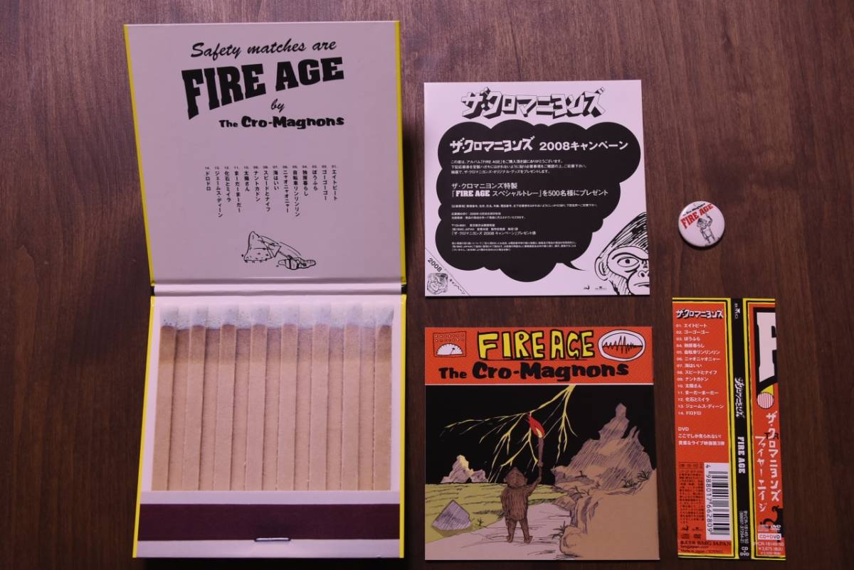 送料198円 帯付 ザ クロマニヨンズ FIRE AGE CD + 缶バッジ / The Cro