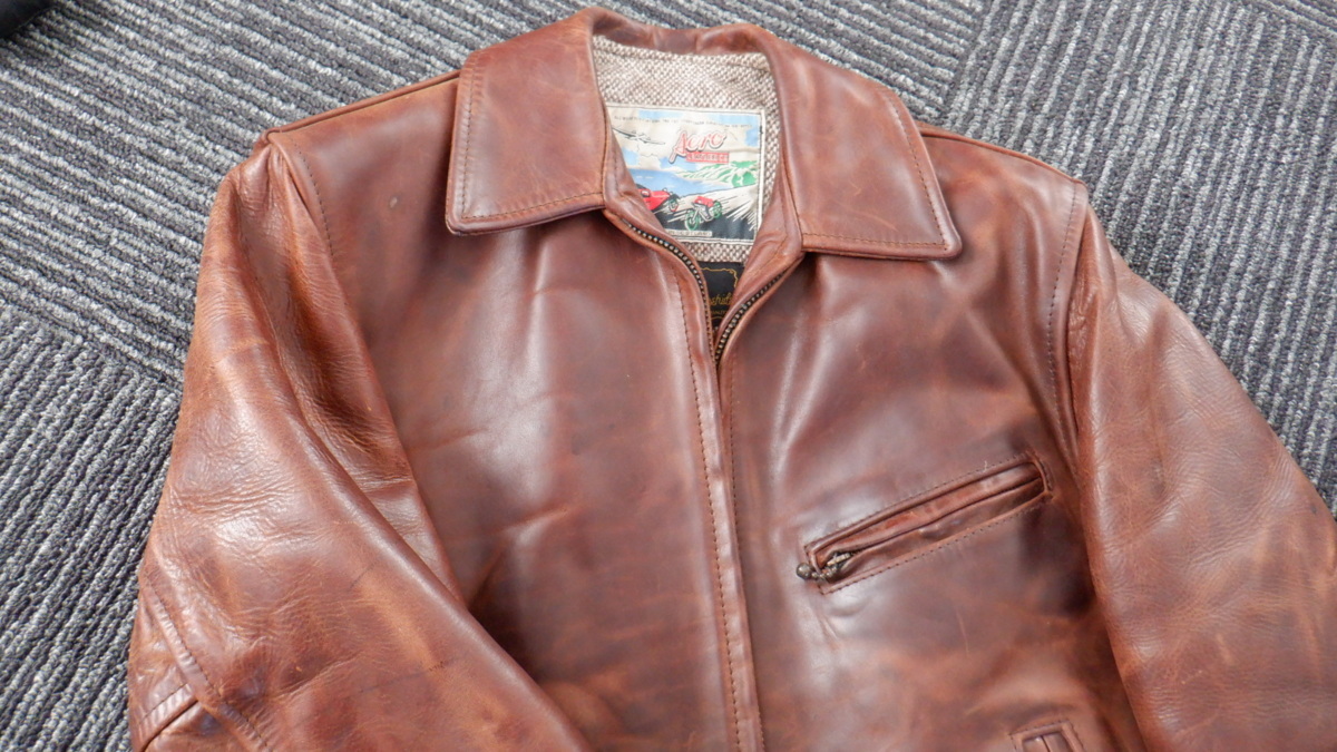 50 割引 Leather ホースハイド サイズ38 赤茶色 美品 エアロレザー Aero Entretetizei Com Br