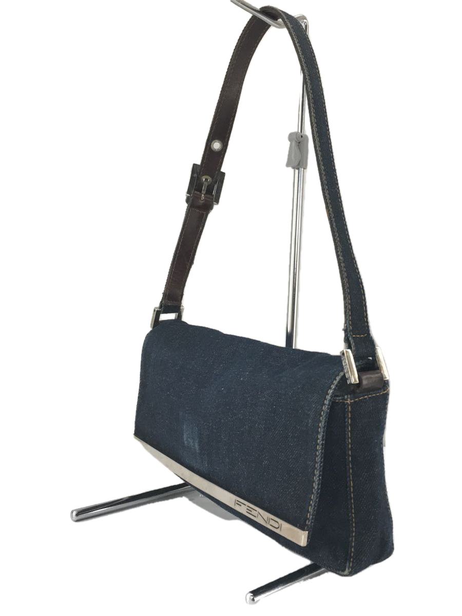FENDI◇ショルダーバッグ/インディゴ/デニム/ショルダーバッグ/付属