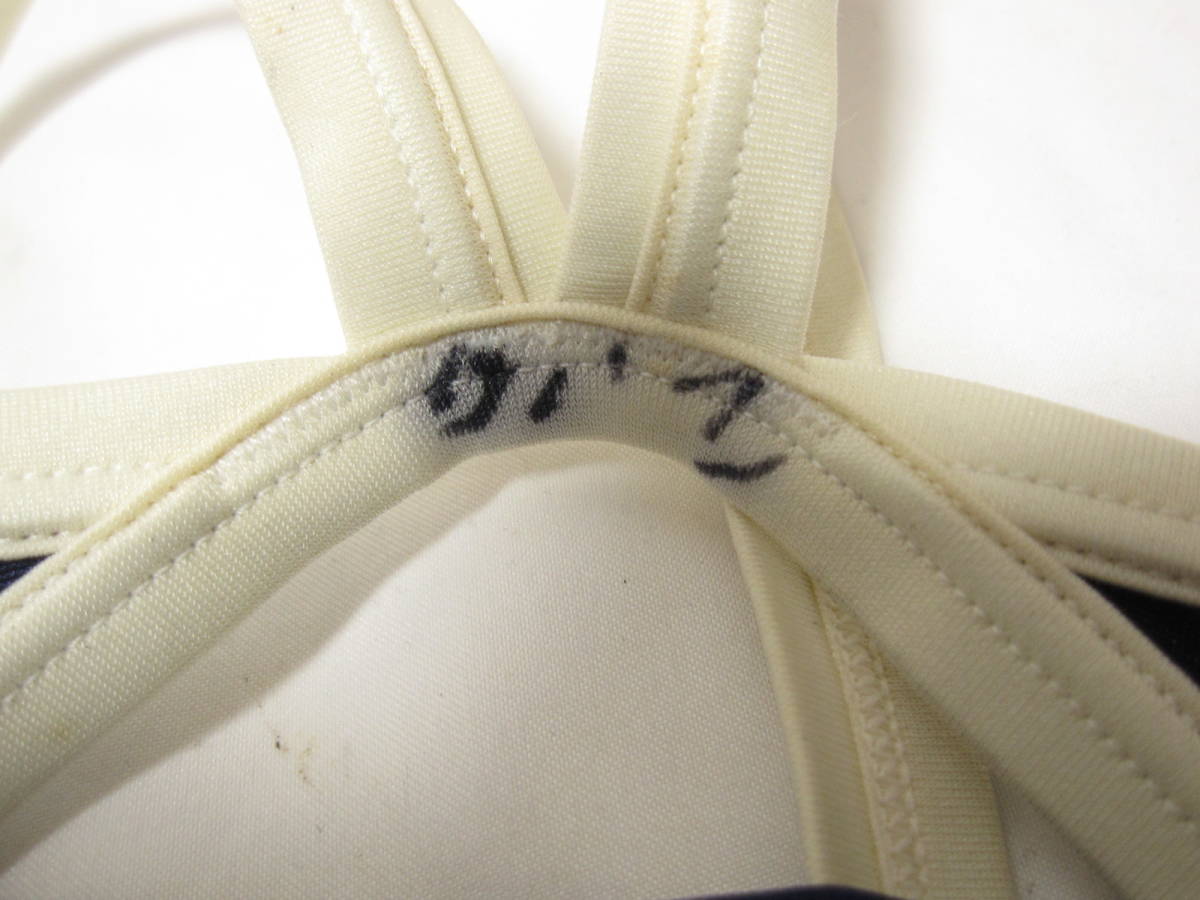 4694 アリーナ ARN170W Oバック 白パイピング ネイビー 競泳水着 L