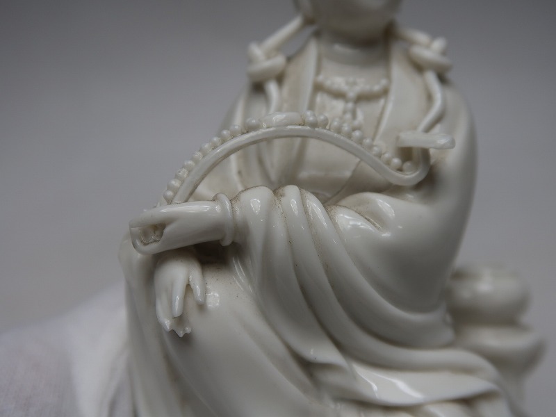 中国 徳化窯白磁 観音像 時代箱付 美術品