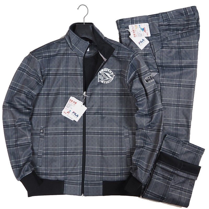 フィラゴルフ 裏起毛 ボンディング チェック セットアップ 上下セット  