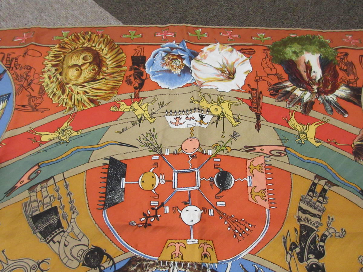 美品 エルメス HERMES シャツ ブラウス マルジェラ期 LES MYTHOLOGIES DES HOMMES ROUGES 褐色の男達の伝説 トップス レディース 36(S相当) マルチカラー HERMES - 美品 エルメス HERMES シャツ ブラウス マルジェラ期 LES