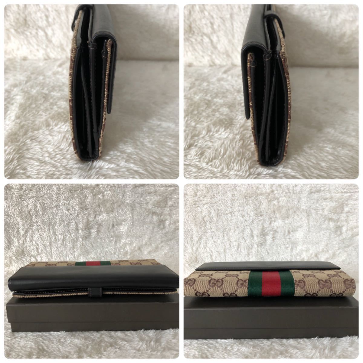 1円〜 正規品 極美品 希少 グッチ GUCCI GGキャンバス×シェリーライン
