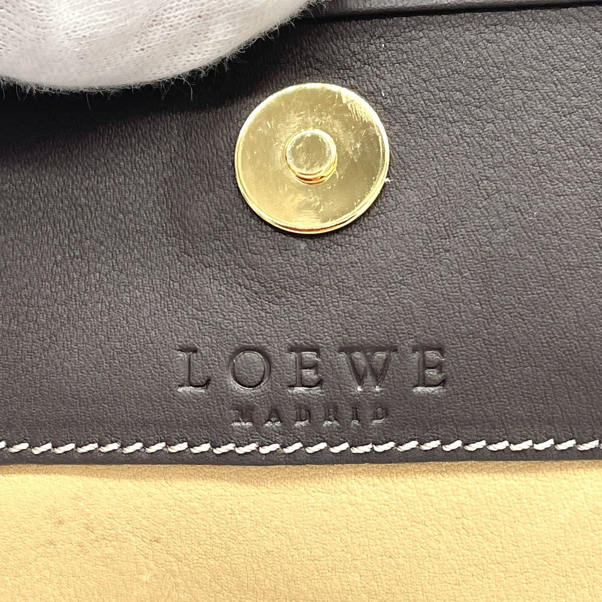 1円 LOEWE ロエベ アナグラム ロゴ レザー×スエード ショルダーバッグ 