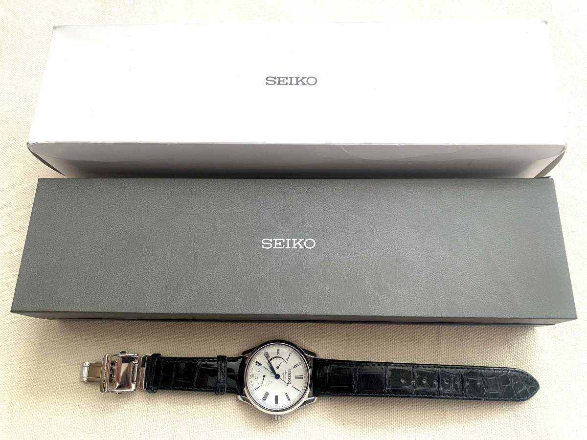 SEIKO セイコー プレサージュ 6R27-00F0 自動巻き 裏透け 白文字盤 