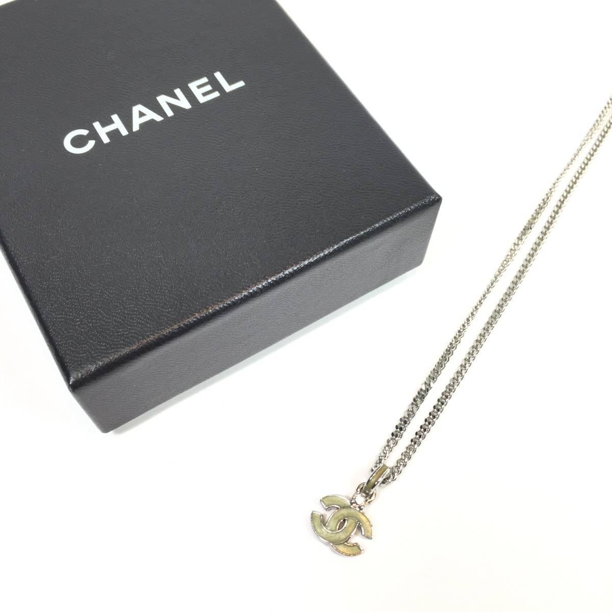 ▽シャネル CHANEL ココマーク 04 ネックレス ラインストーン グリーン 