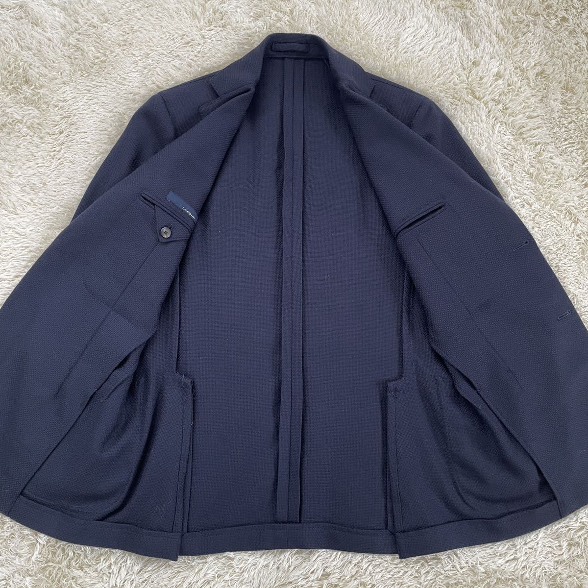 ラルディーニ LARDINI テーラードジャケット ホップサック ネイビー 48 