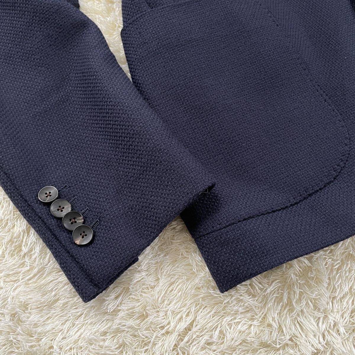 ラルディーニ LARDINI テーラードジャケット ホップサック ネイビー 48 