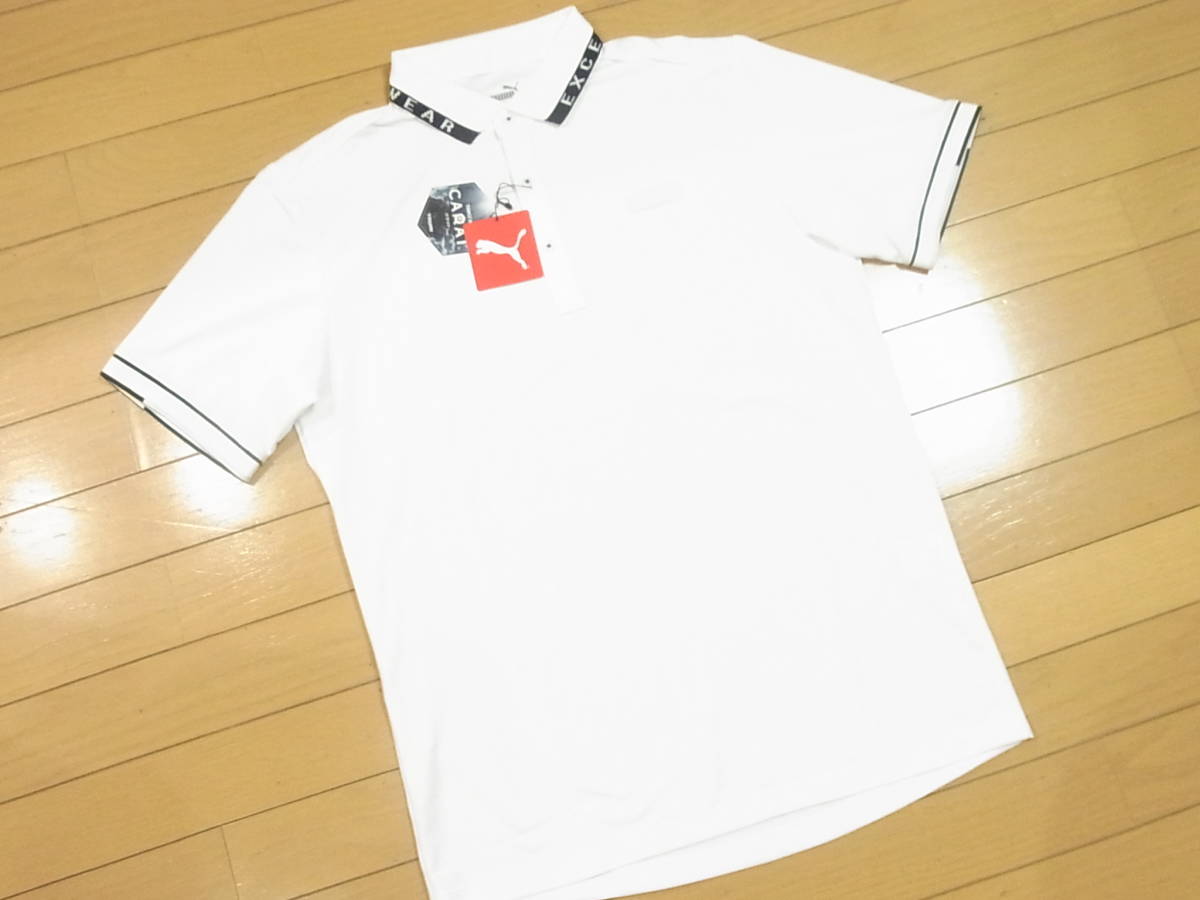 〓★新品 PUMA GOLFプーマゴルフ EGW 半袖ドライポロシャツ白/L定価17600円〓