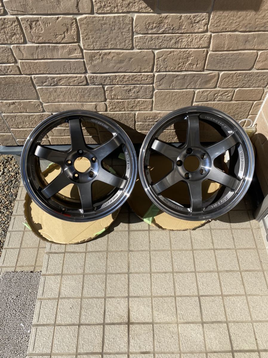 ①RAYS TE37SL 17インチ 9.5j+28 2本 スカイライン GT-R R33R32 NISMO 