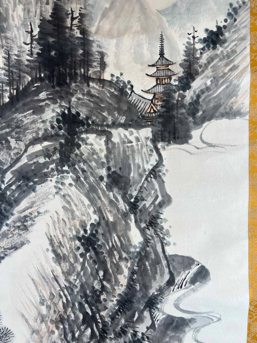 掛軸】〈木村半雨〉『山水図』〔紙本肉筆）福田半香の門人 / 中国画