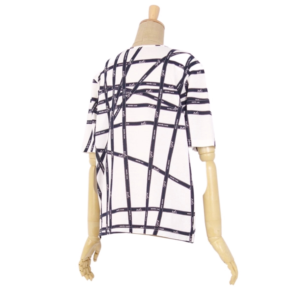 美品 エルメス HERMES マルジェラ期 ボルデュック 半袖 Tシャツ カットソー レディース イタリア製 L ホワイト ブラック ci07oe-rk10a02521 エルメス マルジェラ期 HERMES マルジェラ期傑作! レア極美品! 人気