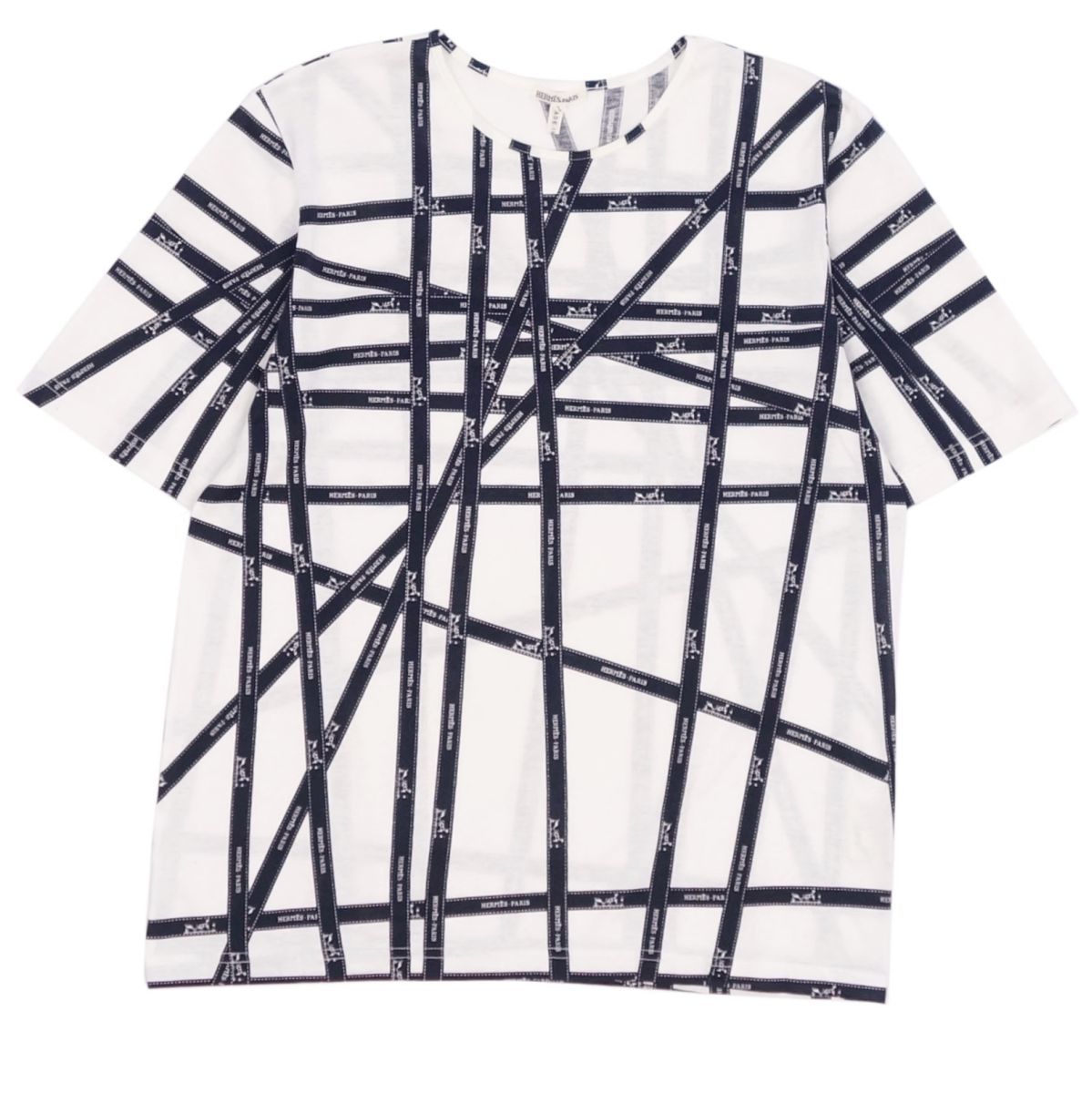 美品 エルメス HERMES マルジェラ期 ボルデュック 半袖 Tシャツ カットソー レディース イタリア製 L ホワイト ブラック ci07oe-rk10a02521 エルメス マルジェラ期 HERMES マルジェラ期傑作! レア極美品! 人気
