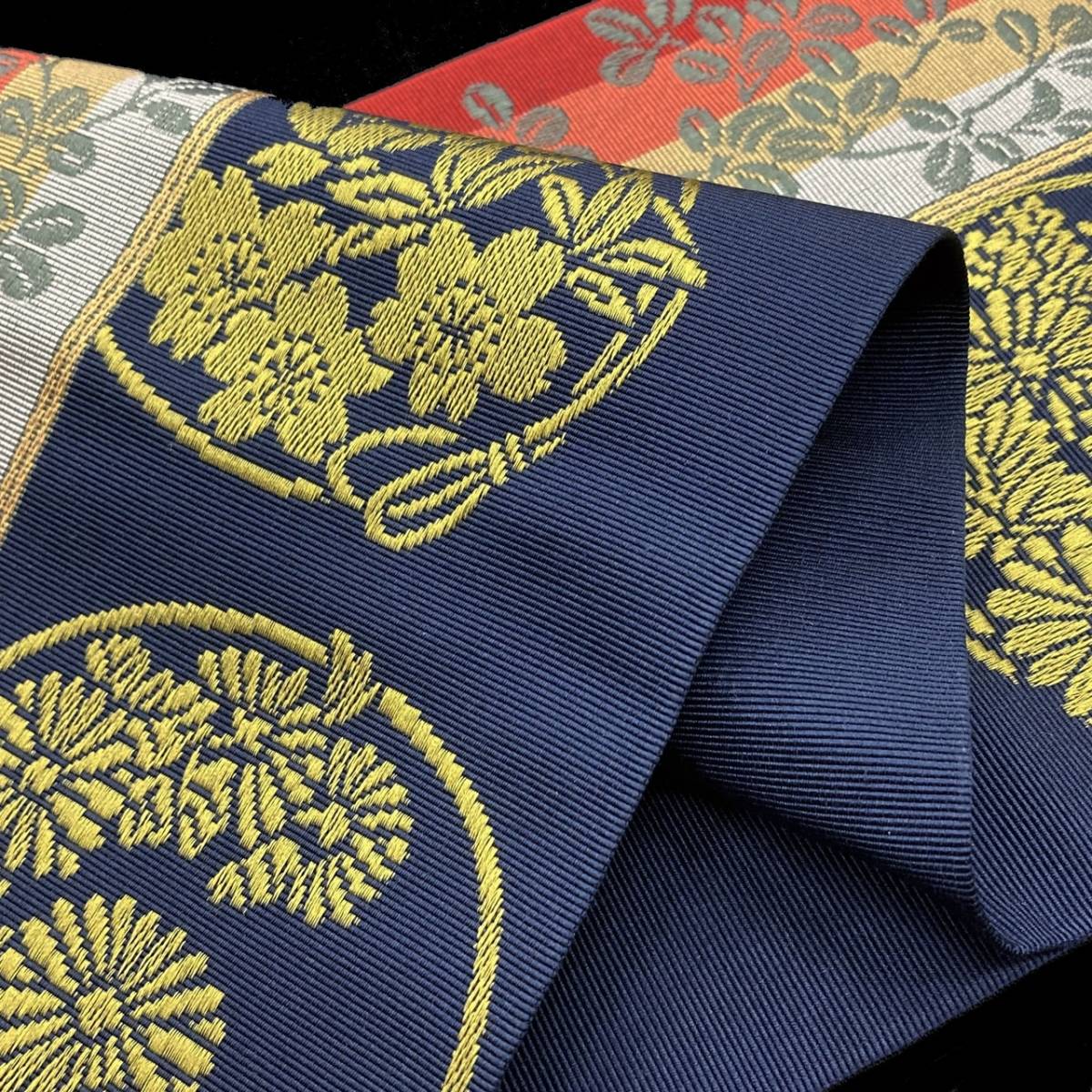 【送料無料】 新品　未使用品　博多織　半幅帯　さくら　森博多織　正絹　日本製　和装　小袋帯　半巾帯　ho-ha-121 さくら 半幅帯 博多織 新品未使用公式WEB 博多帯 さくら公式ショップ限定