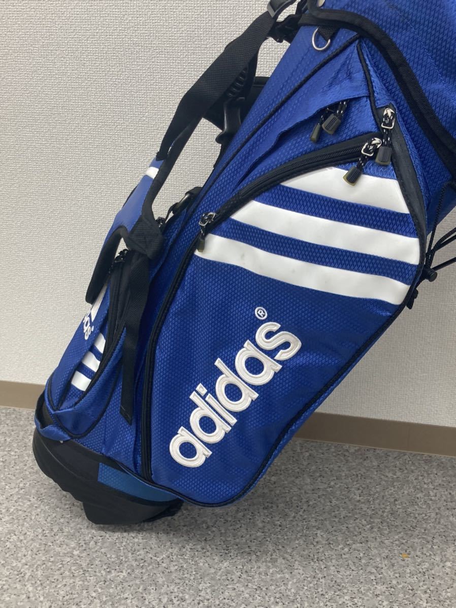 1円〜】adidas アディダス スタンド キャディバッグ 軽量 ブルー