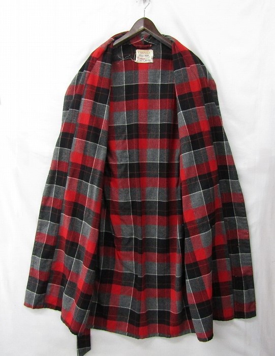 50s~ Vintage サイズ M~ Roytex チェック ガウン ローブ ロング コート 