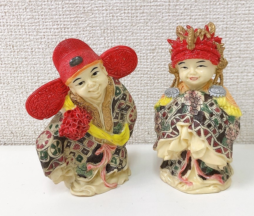 中国 民族衣装 人形 2体セット】男の子/女の子/陶器？/インテリア