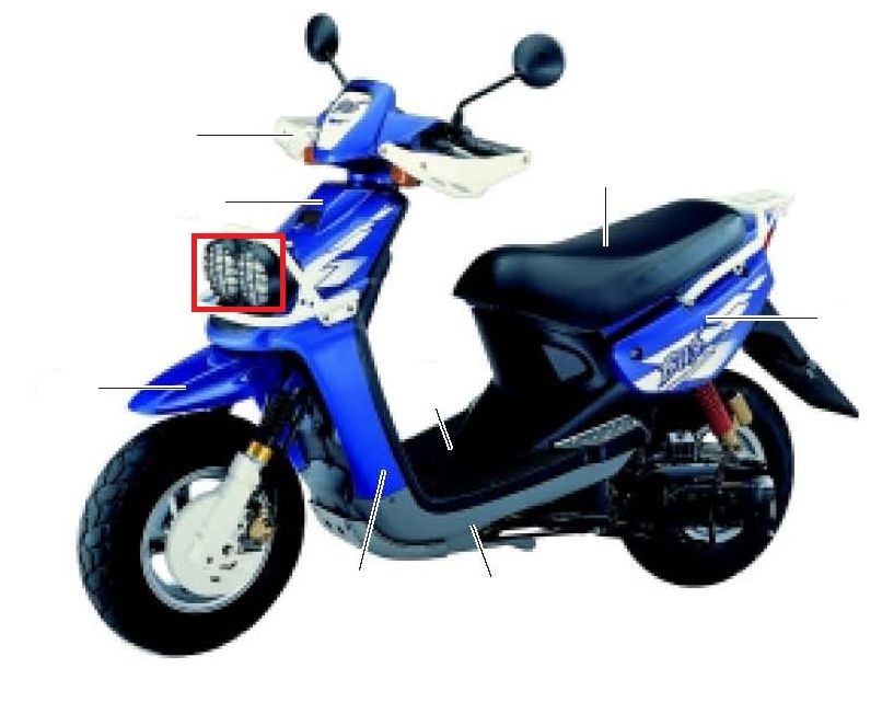 日本発送 ヤマハ純正新品 ヘッドライトカバー BWS100 BW`S100 BWS BW`S