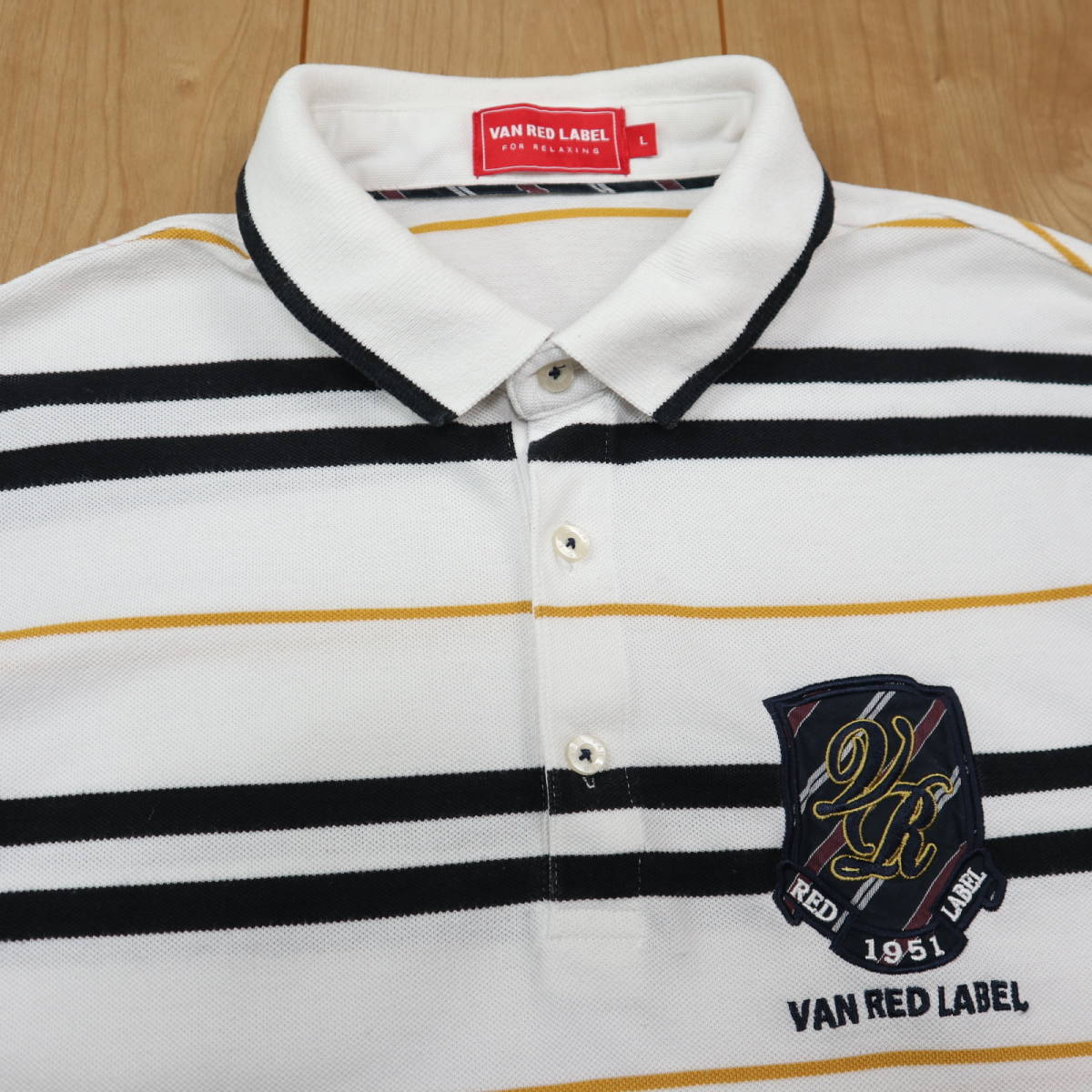 VAN RED LABEL 刺繍入り・半袖ドライポロシャツ/VAN JACヴァン 