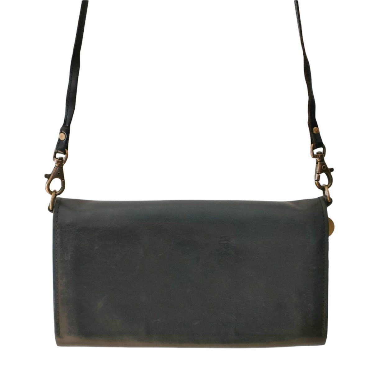 美品 Dono ドーノ レザー メールウォレット ショルダー付き 長財布  