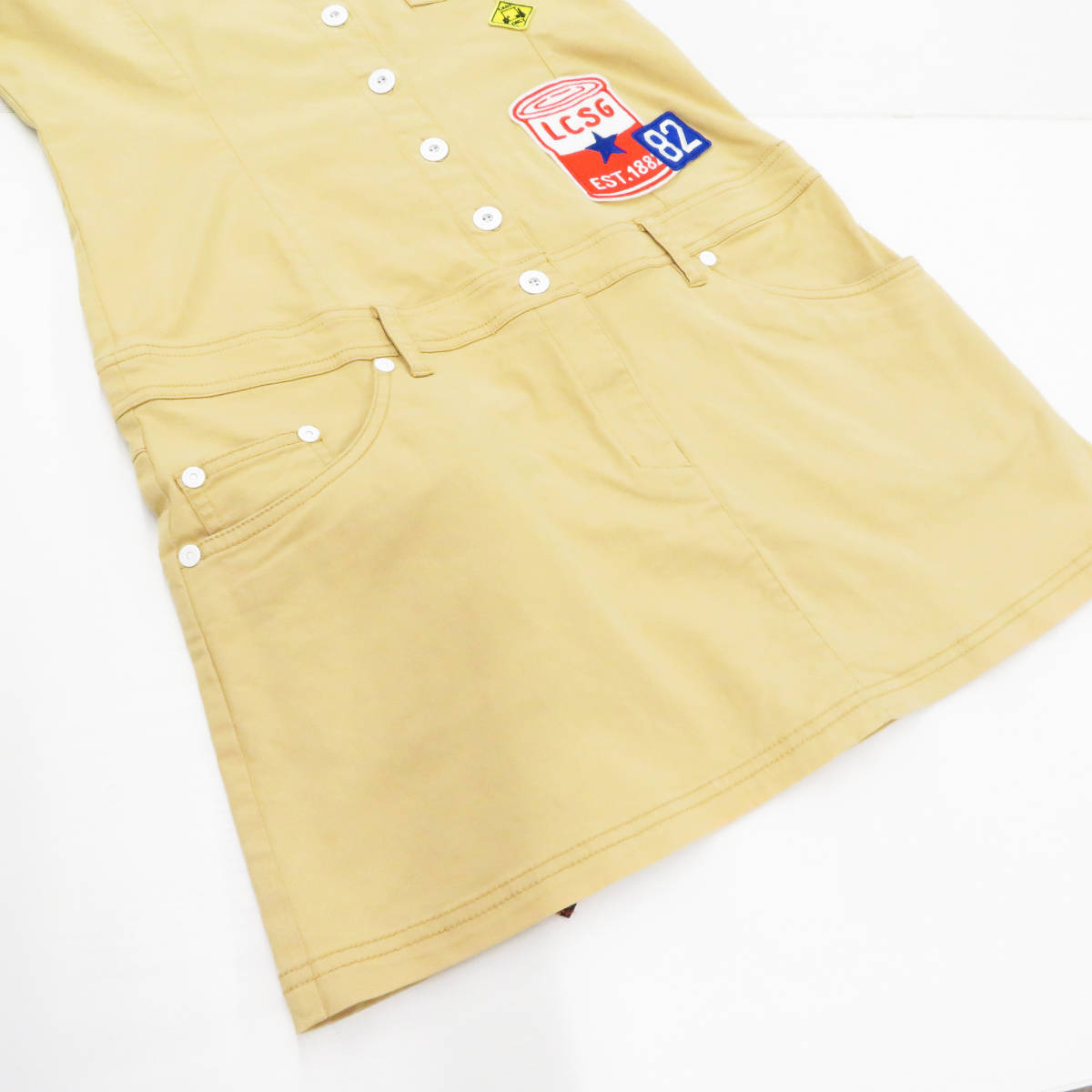 Lecoq Golf ルコックゴルフ 半袖ワンピース ロゴワッペン ベージュ系 サイズm レディース ゴルフウェア A0225 ウエア 女性用 売買されたオークション情報 Yahooの商品情報をアーカイブ公開 オークファン Aucfan Com