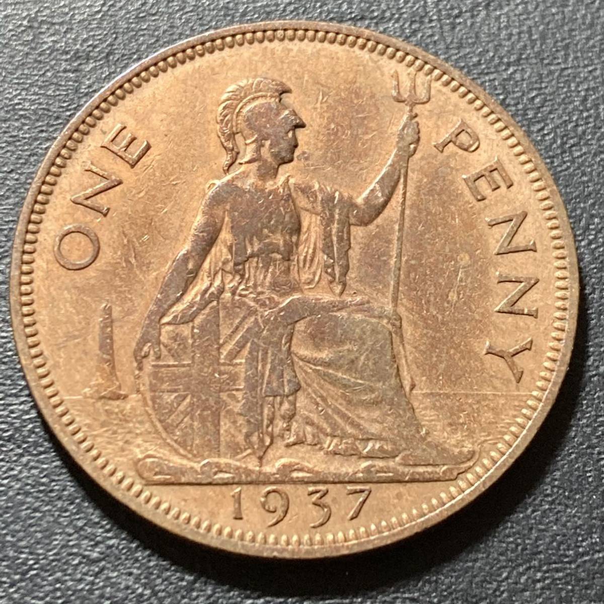 1937年 イギリス 1ペニー コイン