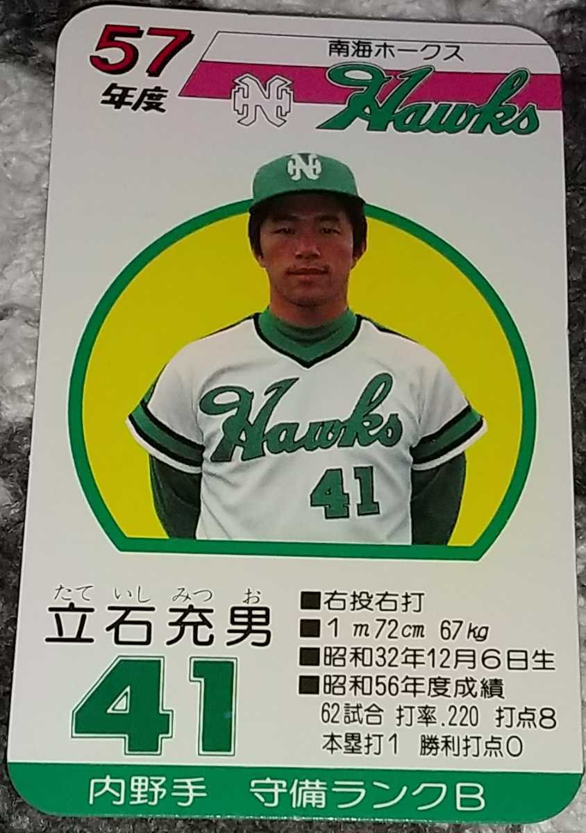 南海ホークス　立石選手 タカラプロ野球カードゲーム昭和57年度南海ホークス 立石充男