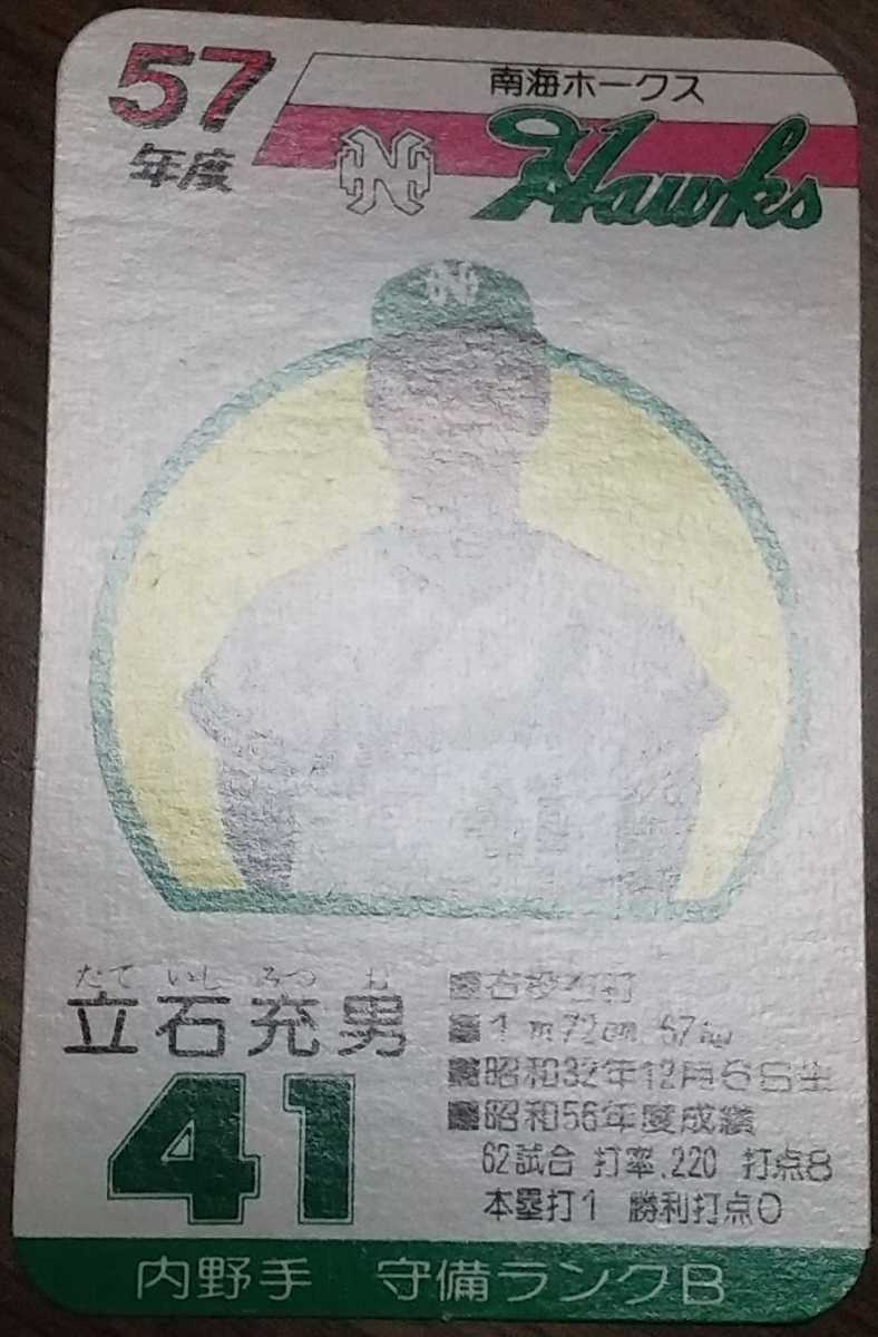 タカラプロ野球カードゲーム昭和57年度南海ホークス 立石充男