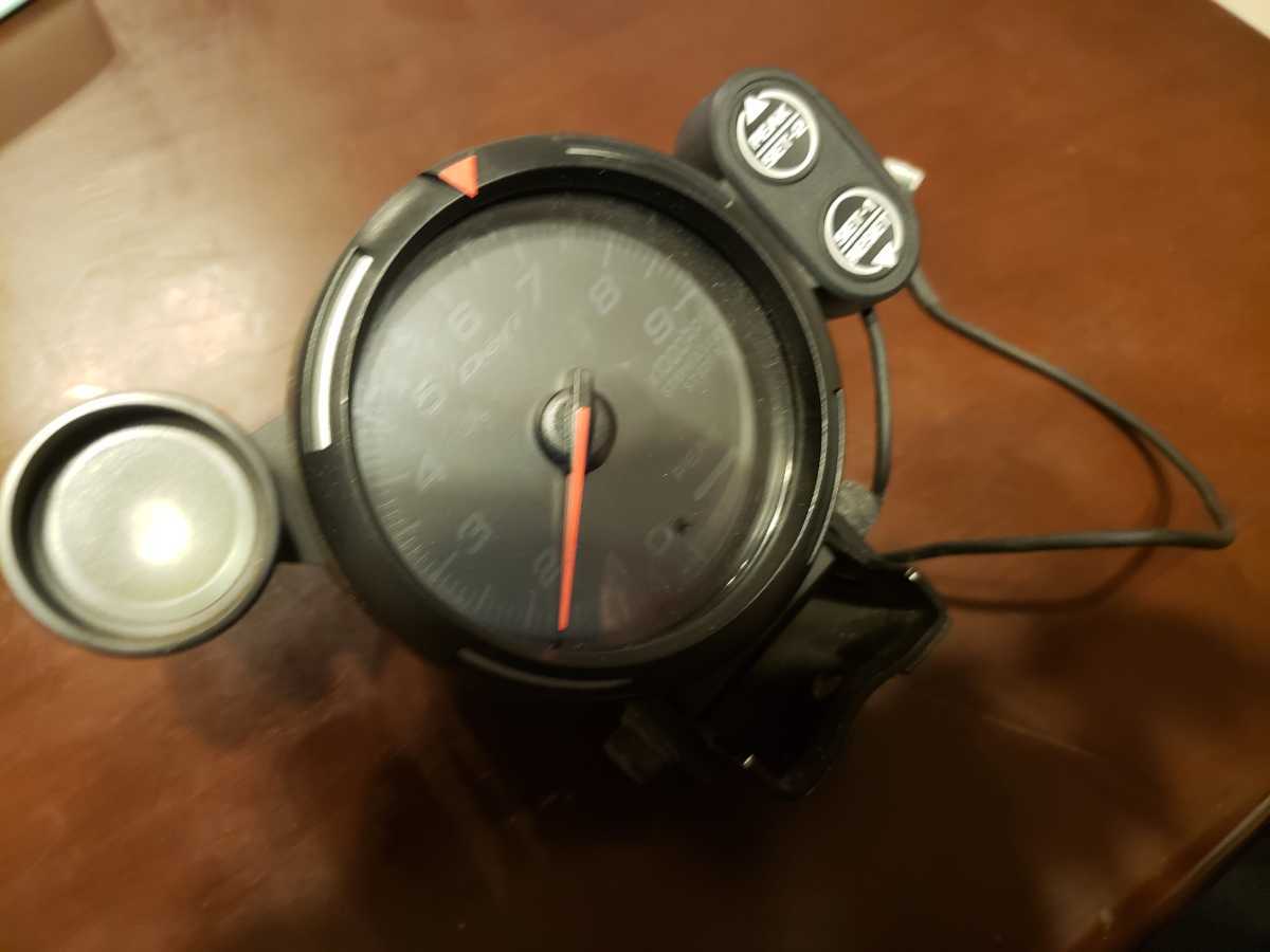 デフィ タコメーター レーサーゲージ 実働外し ブルー 9000rpm 日本  