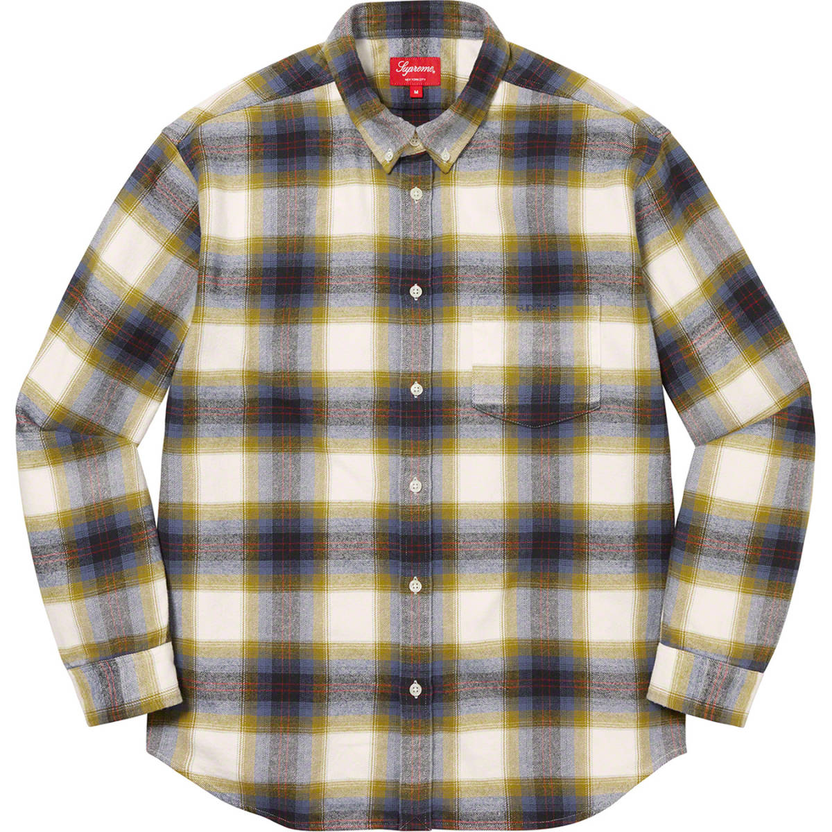 新品未開封】Supreme Brushed Plaid Flannel Shirt Natural M 22SS