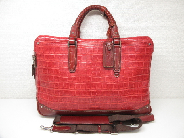 □2HH 美品【キーファーノイ Kiefer neu】 クロコ型押し レザー 2WAY 