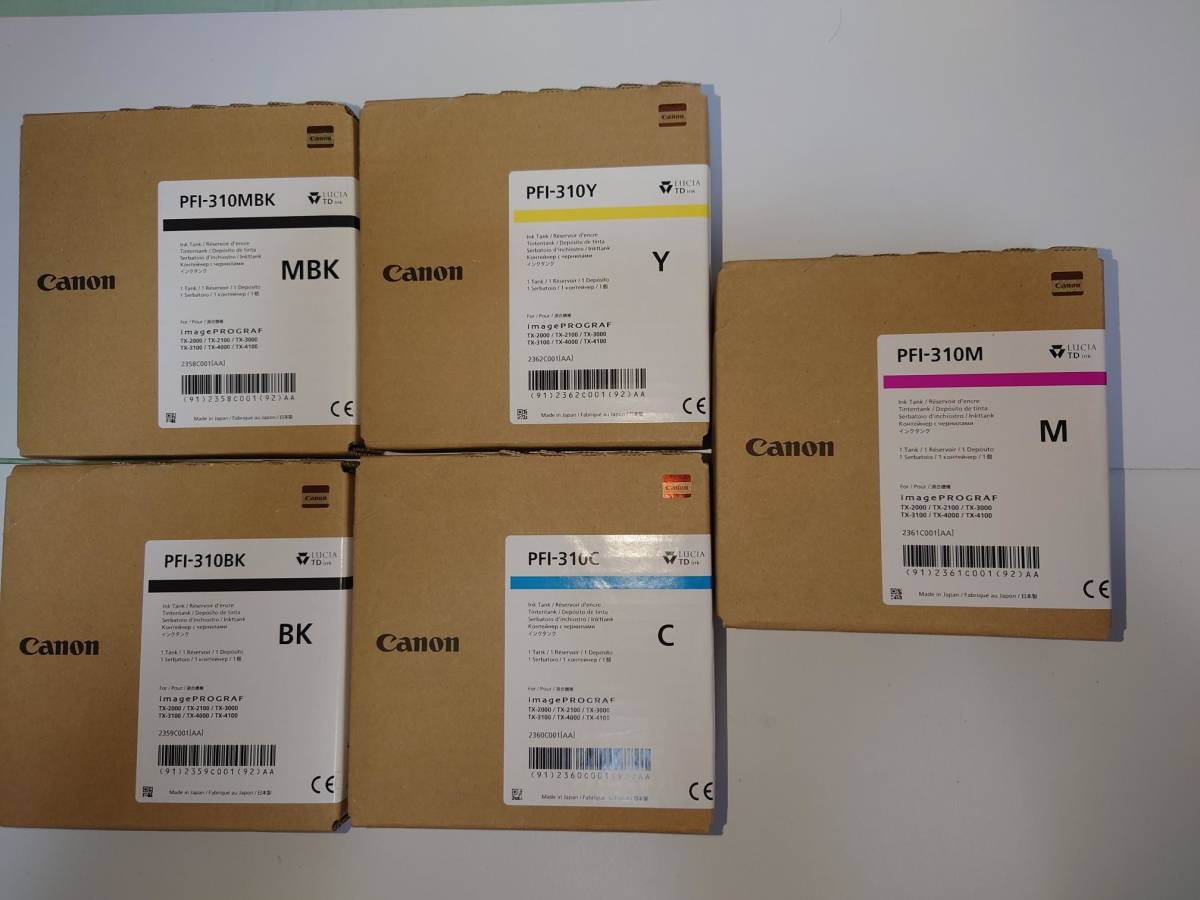 PFI-310 カラー5色セット 取付期限全て2023年12月以降 純正品 キヤノン インク (PFI-310MBK PFI-310BK PFI-310C PFI-310M PFI-310Y)