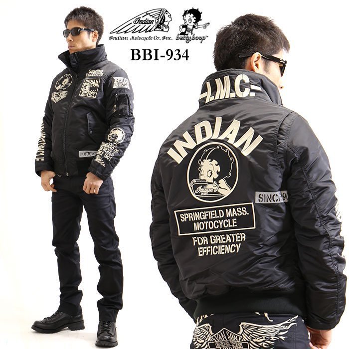 格安，爆買い INDIAN MOTOCYCLE &times; BETTY BOOP 定価36000 ハイネックMA-1 BBI-934 BLACK サイズ XXL(XLサイズ以上)｜売買されたオークション情報、yahooの商品情報をアーカイブ公開 - オークファン XLサイズ以上