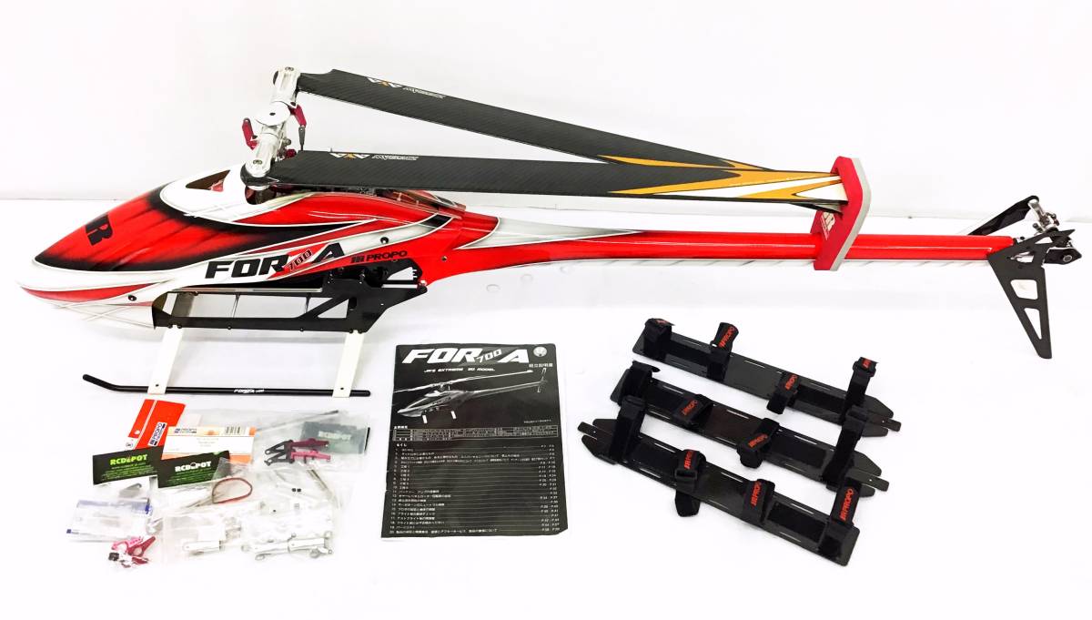 動作品 ラジコンヘリ JR FORZA700 JR PROPO レッド/赤 本体 取説 部品