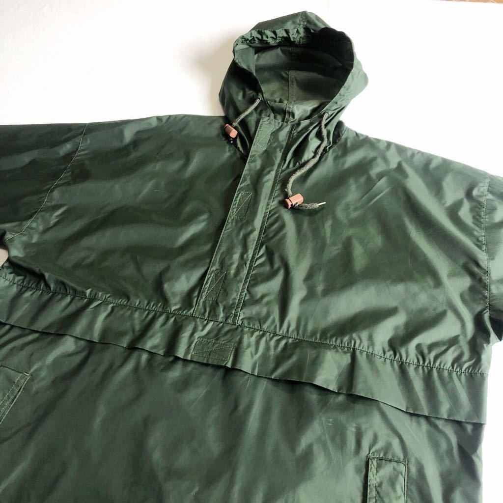 状態良好☆90s JCREW ナイロン アノラックパーカー M 深緑 ビンテージ